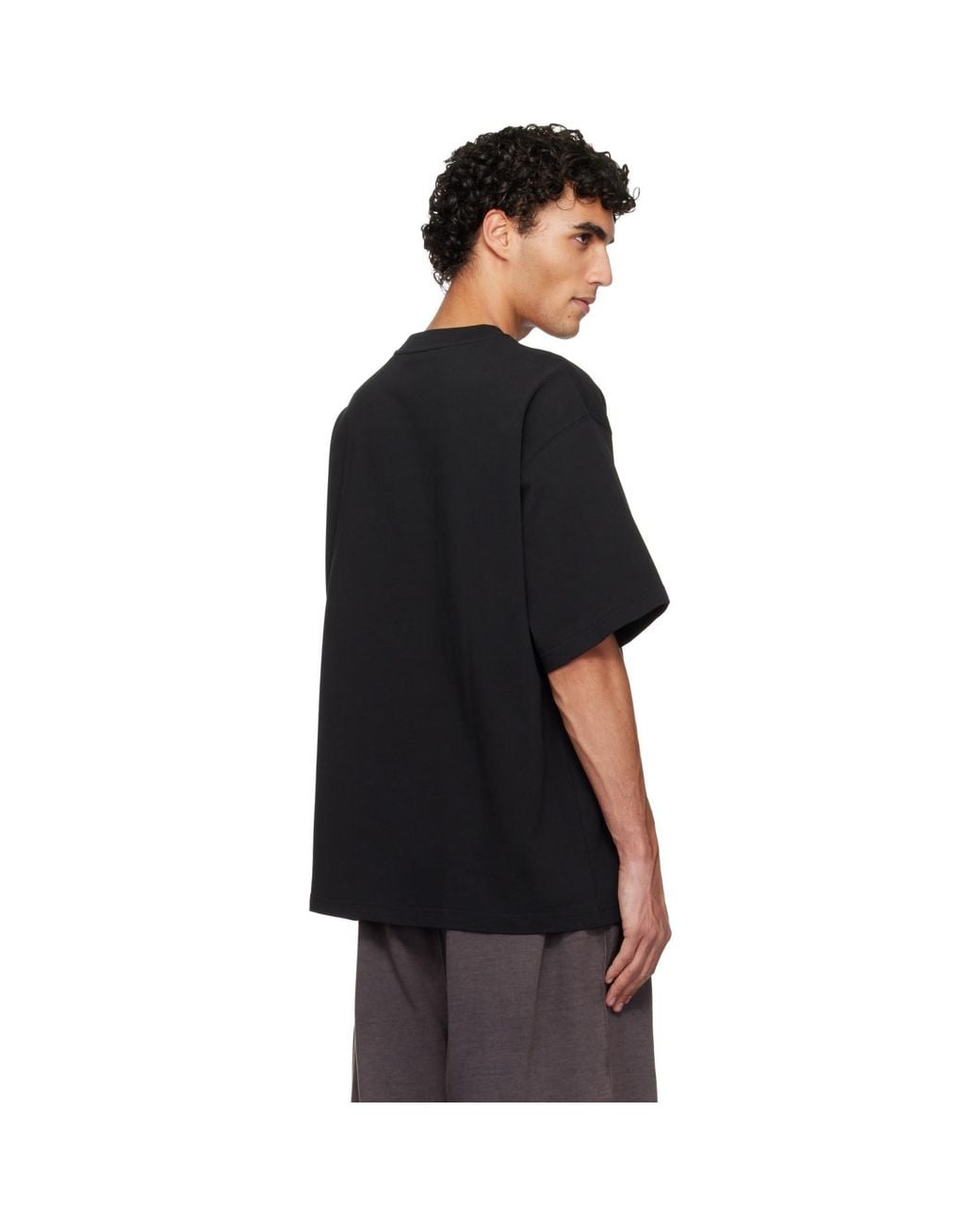 we11done Black 'Wd' Logo T-Shirt for men
