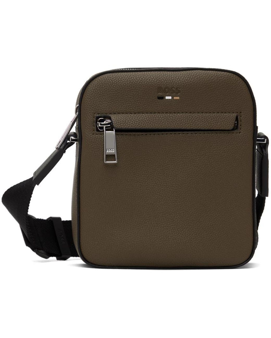 BOSS Faux Leather Reporter Bag in Black for Men Lyst