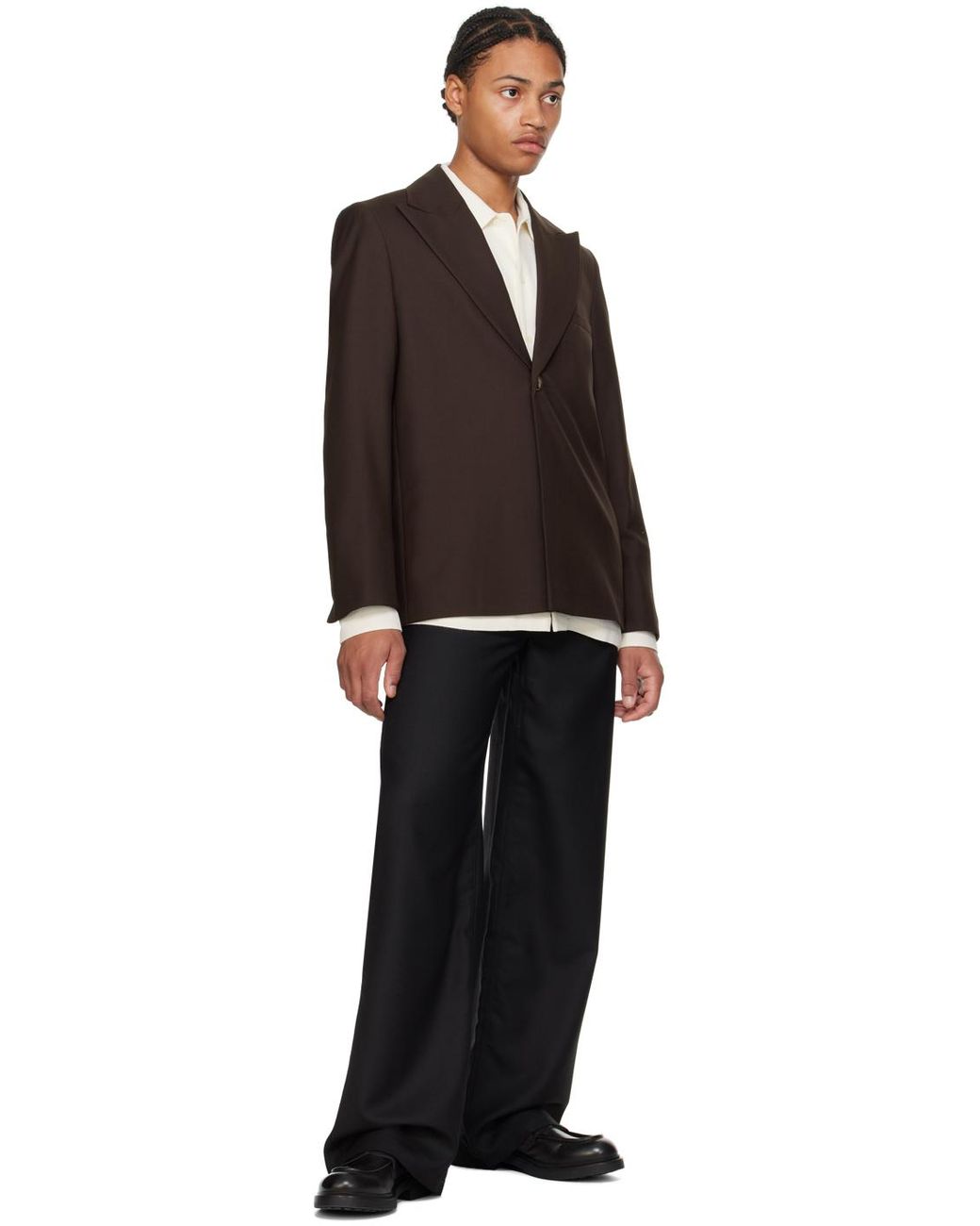 Serf JIRO TROUSER BLACK WOOL スラックス深水光太