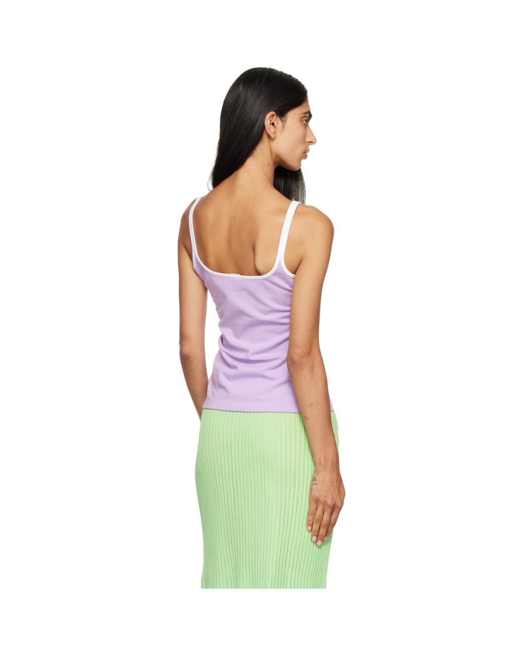 Versace Green Embroidered-Logo Stretch Cotton-Jersey Tank Top
