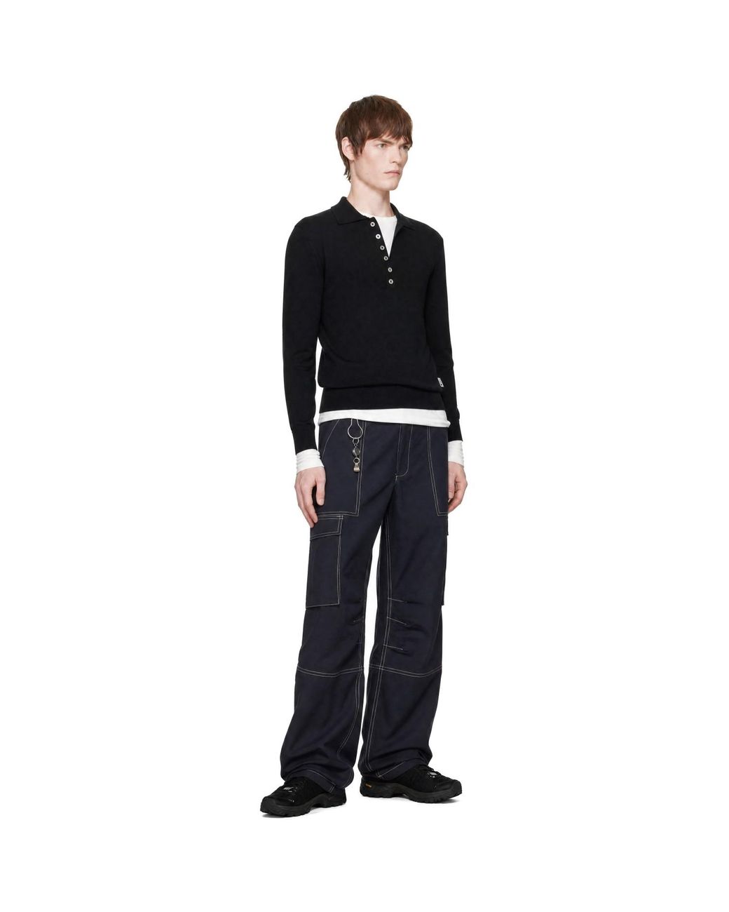 Carrera Black Milton Long-Sleeve Polo for men