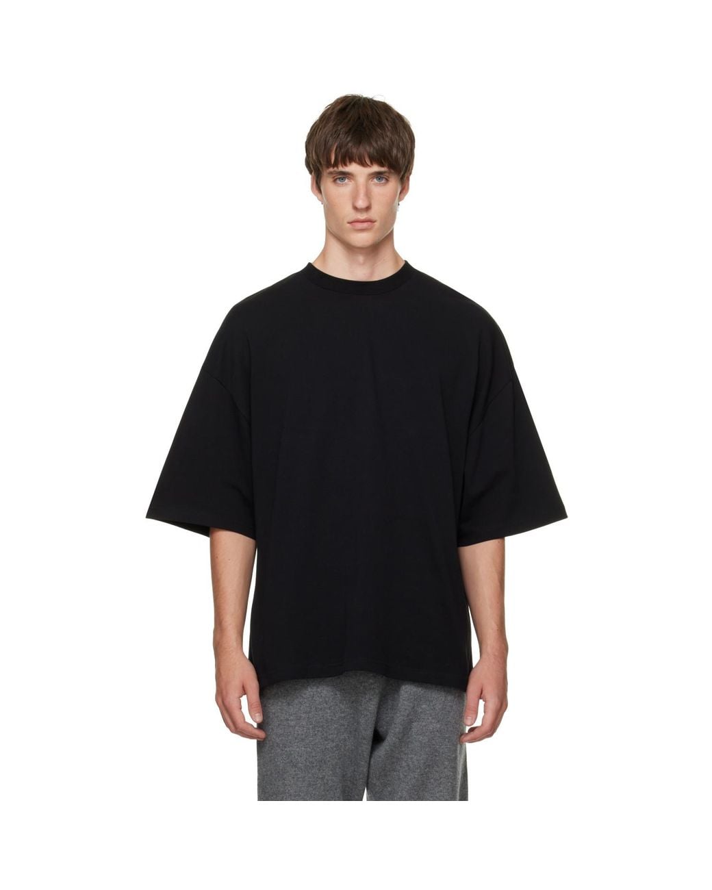 Entire studios Black Heavy Boxy T-Shirt for men