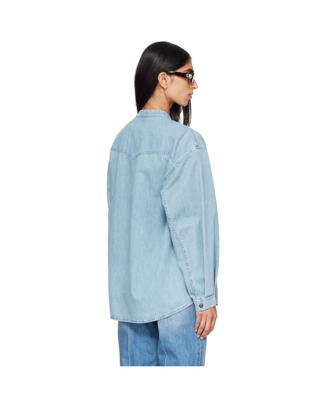 Valentino Blue Cotton Chambray Shirt