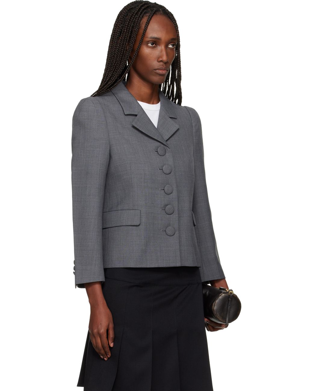 ShuShu/Tong Gray Lapel Short Blazer