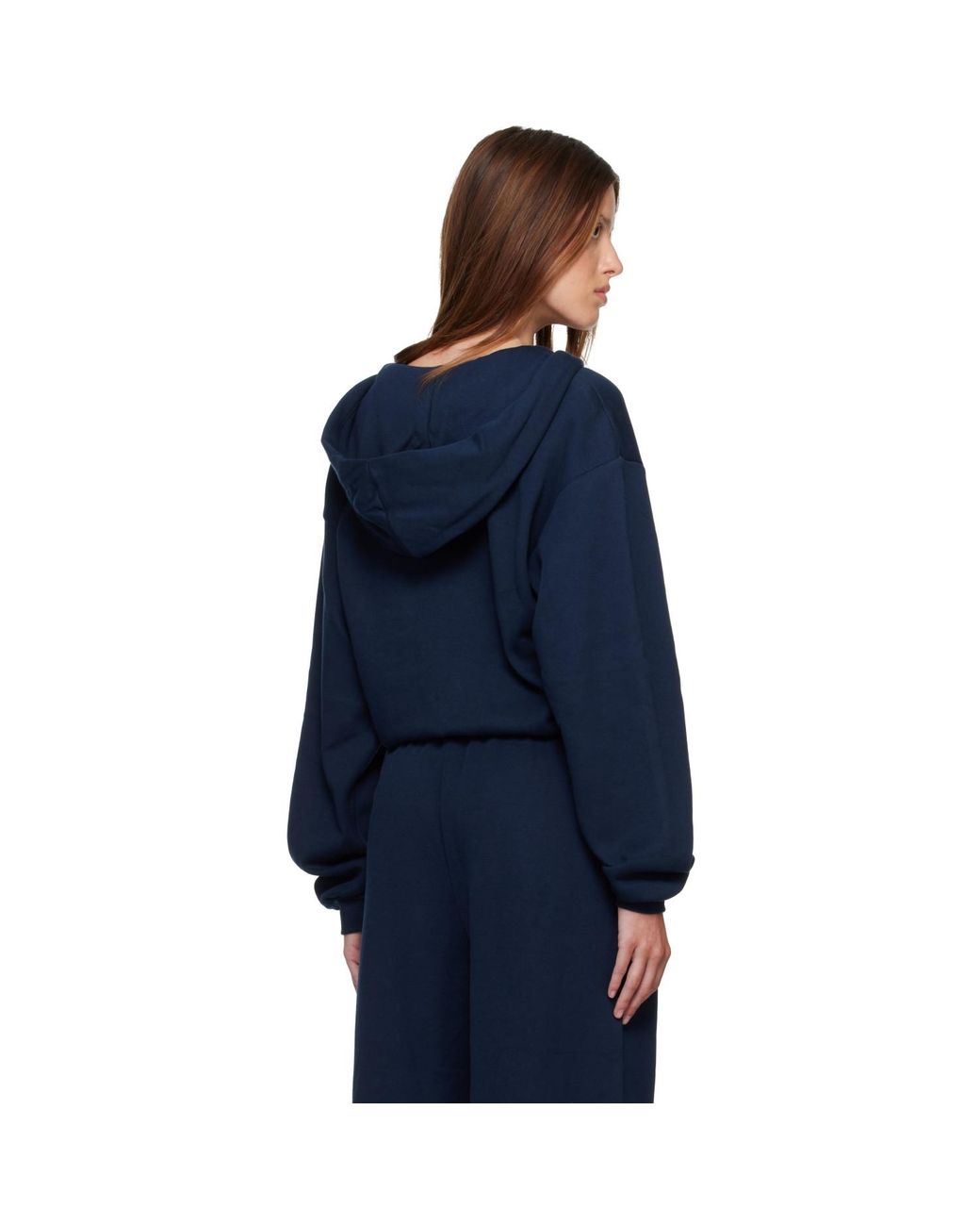 Skims Blue Cotton Fleece Classic Zip Up Hoodie