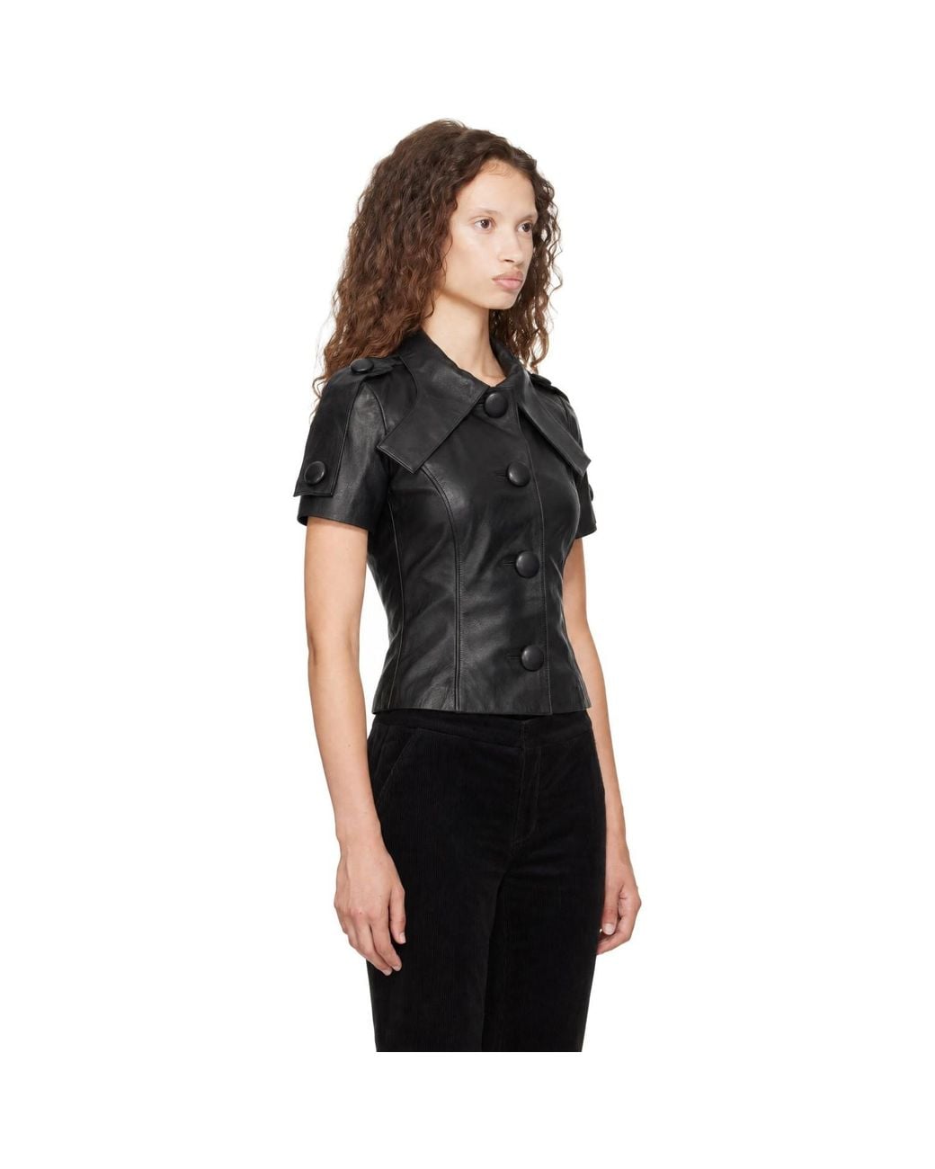 VAQUERA Black Leather Top