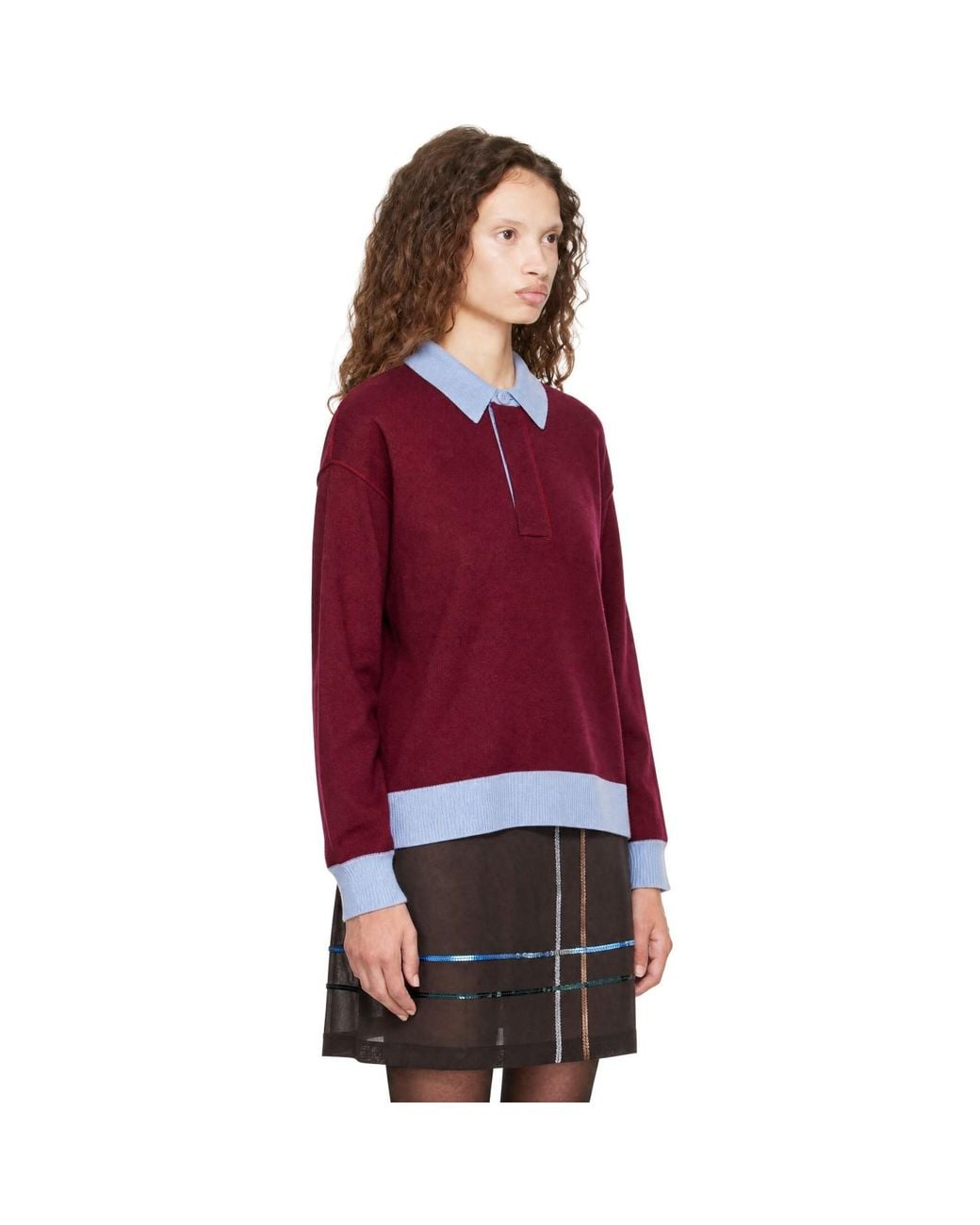 Staud Red Burgundy & Michael Cashmere Polo
