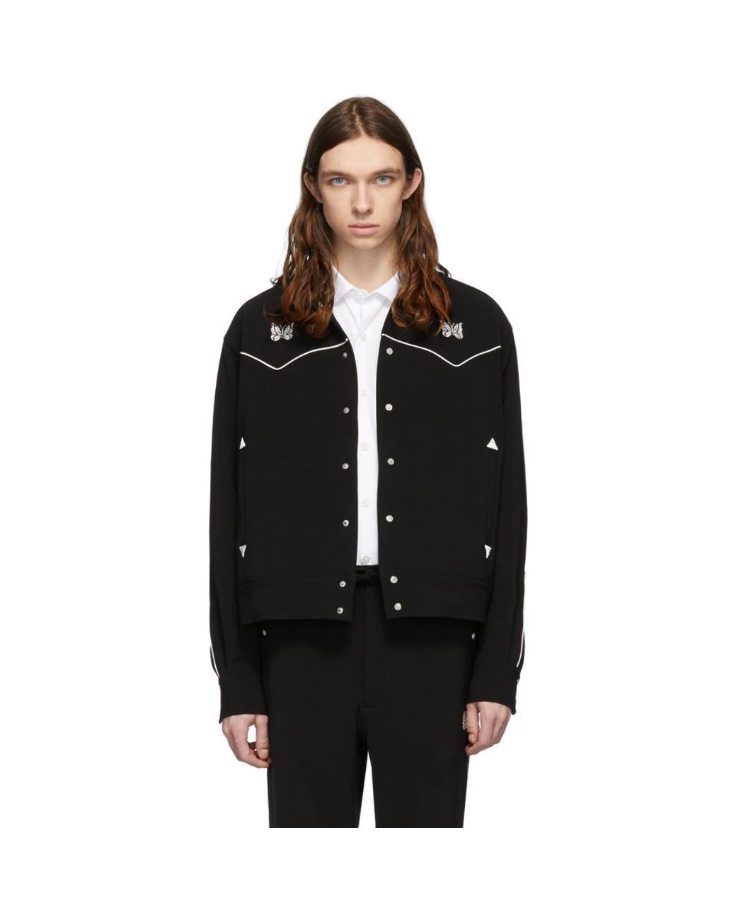 Needles Black Cowboy Piping Jacket for Men | Lyst