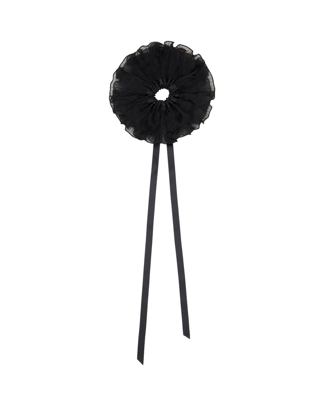 MERRMA Black Ssense Exclusive Orchid Pleated Organza Scrunchie