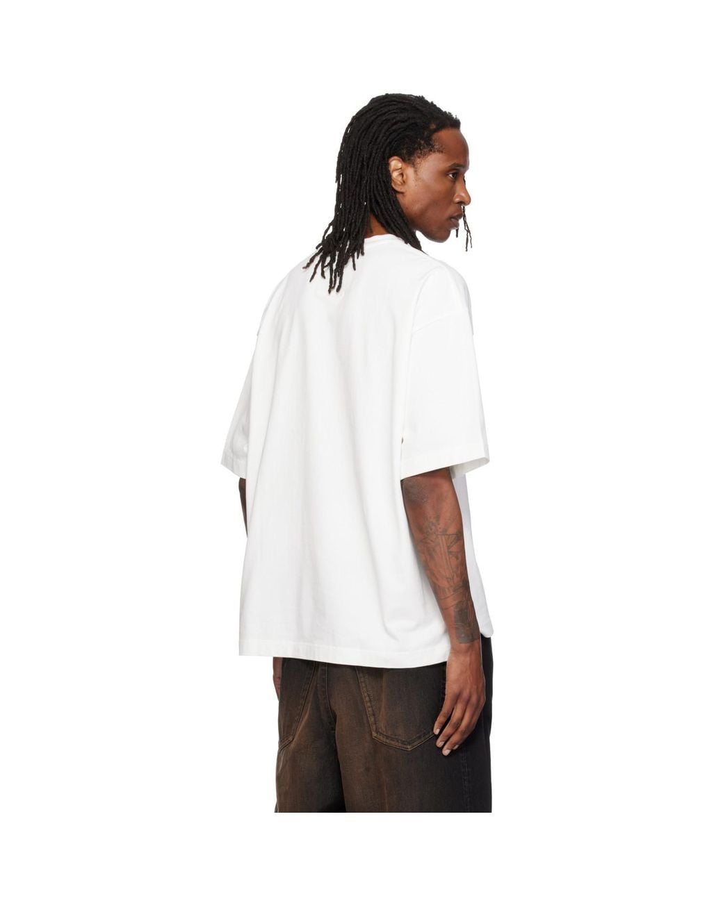 Maison Mihara Yasuhiro White 'Don'T Tag Me' Flocky Print T-Shirt for men