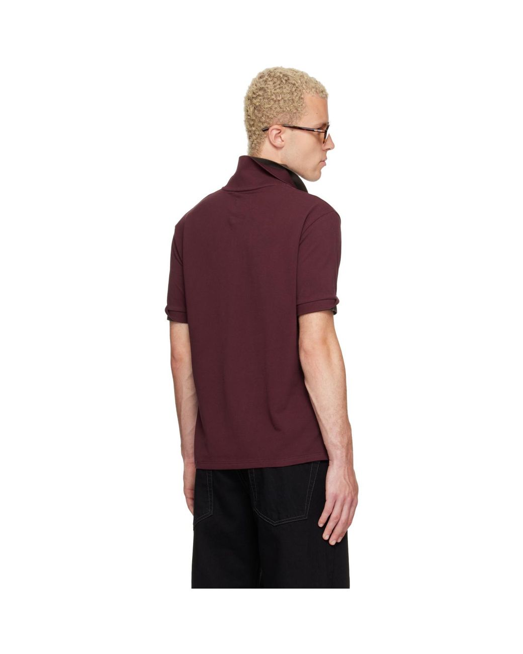 Raimundo Langlois Purple Burgundy Layered Polo for men