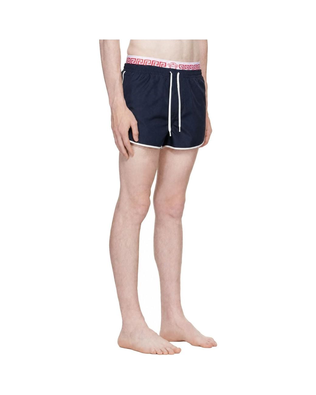 Versace Blue Double Waistband Swim Shorts for men