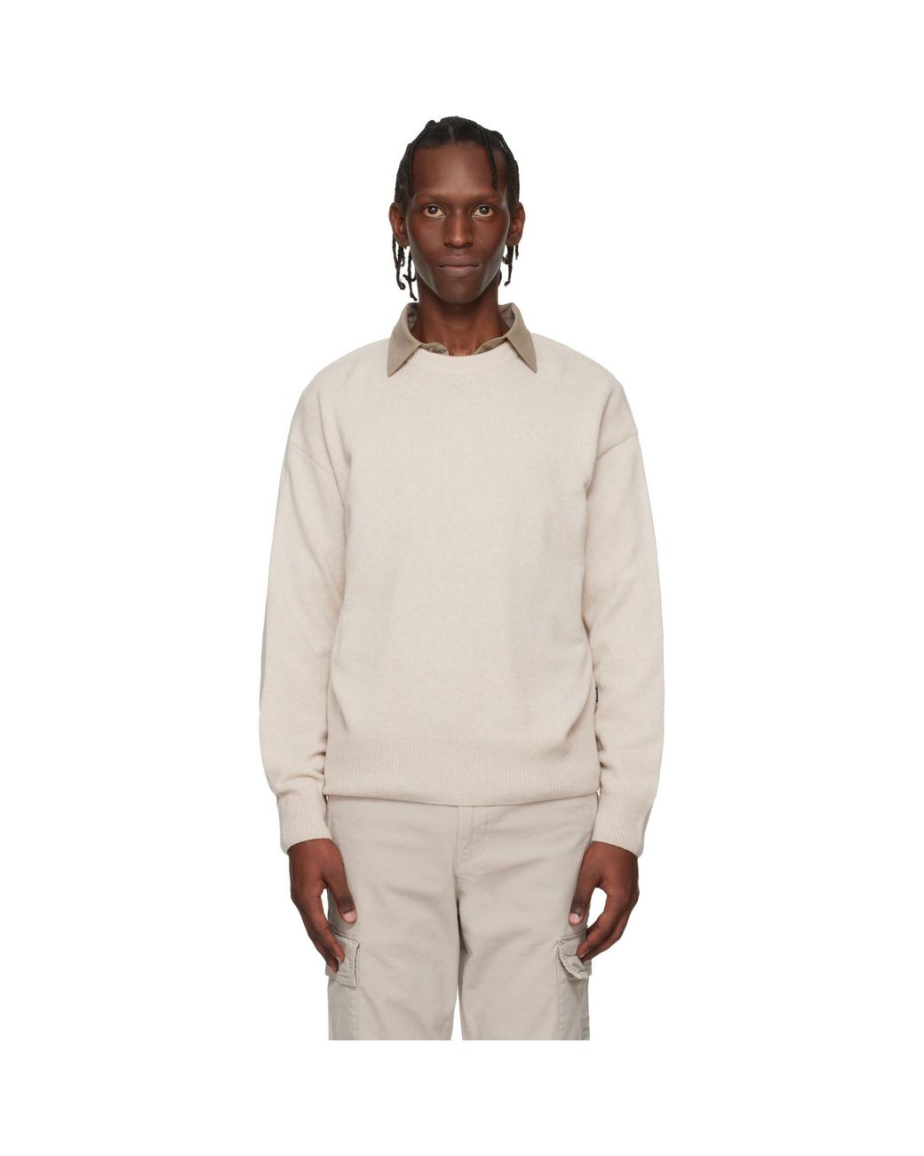 Boss Multicolor Off- Relaxed-Fit Virgin Wool Sweater for men