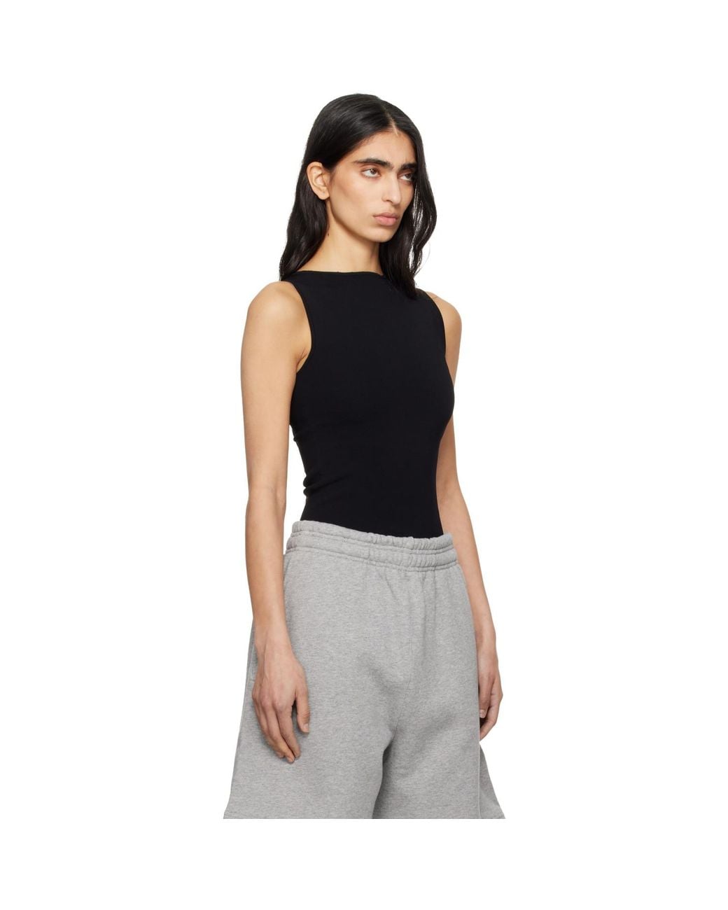 Entire studios Black Boat Neck Top