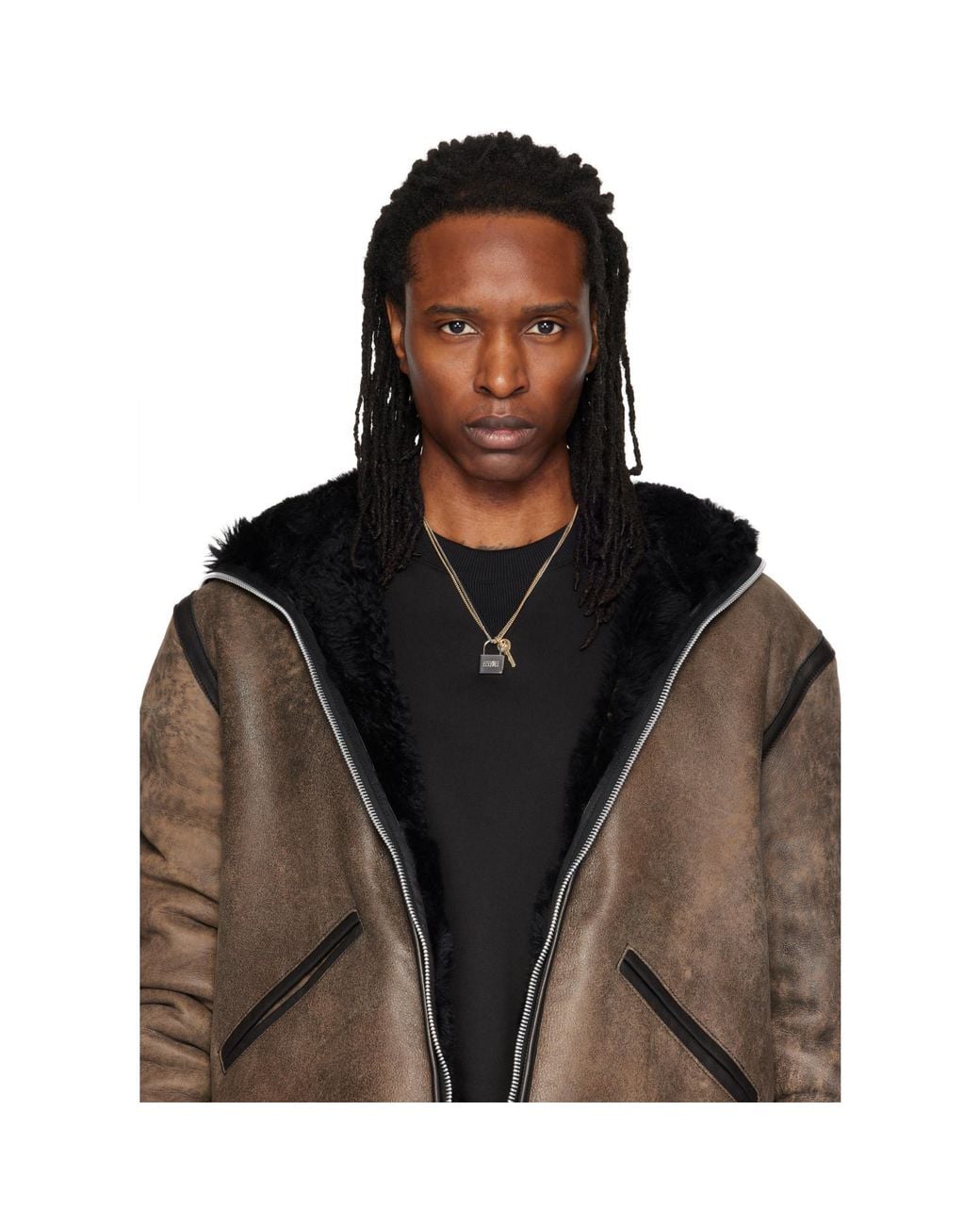 MM6 by Maison Margiela Metallic Lock & Key Necklace for men