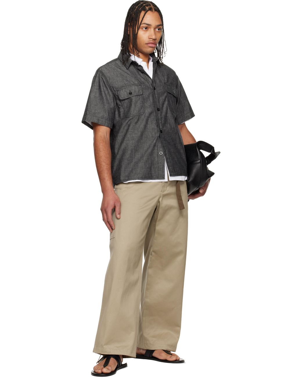 Sacai Black Light Weight Denim Shirt for men