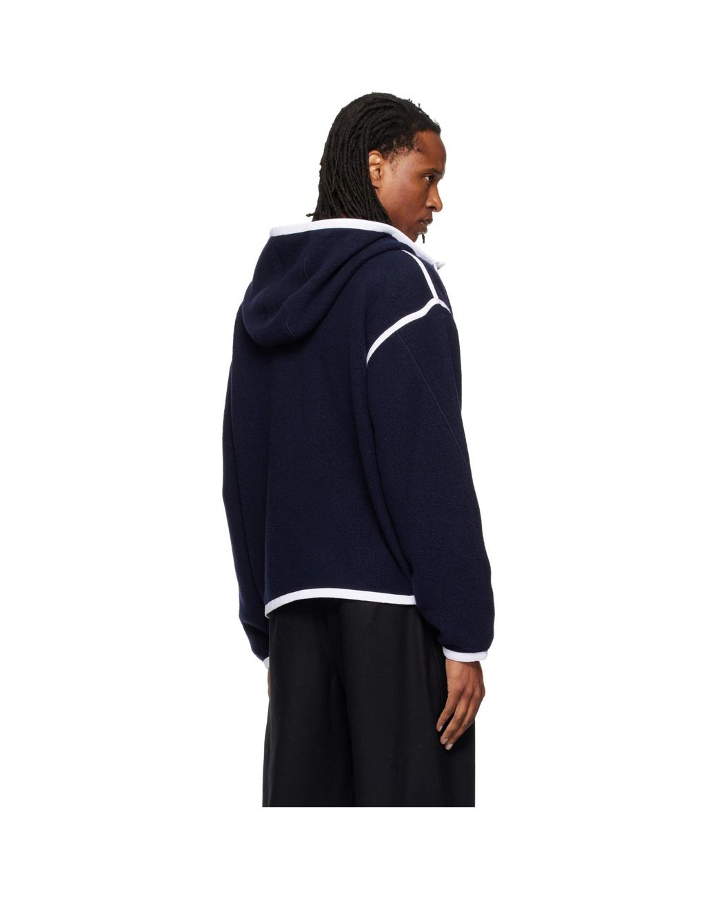 Givenchy Blue Fleece Gros Grain Detail Jacket for men