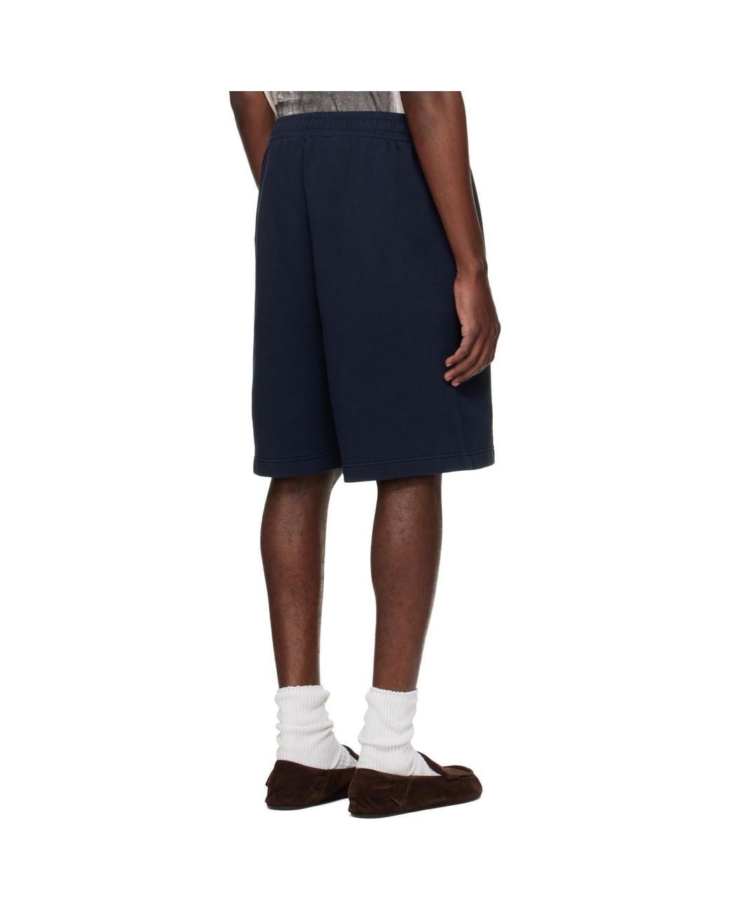 Acne Blue Embroidered Logo Shorts for men