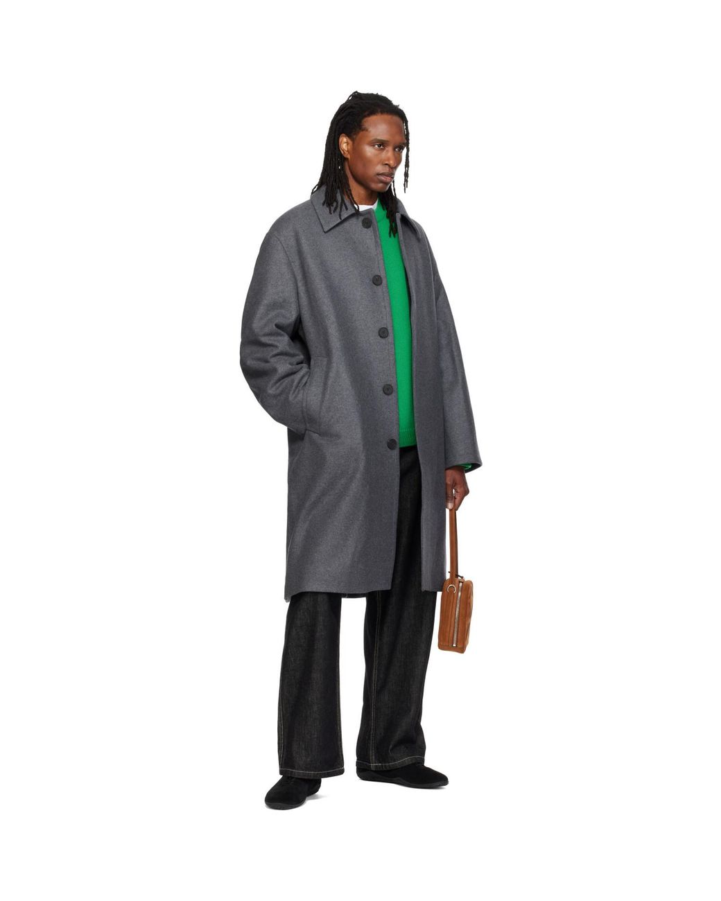 Studio Nicholson Gray Wool Overcoat for men