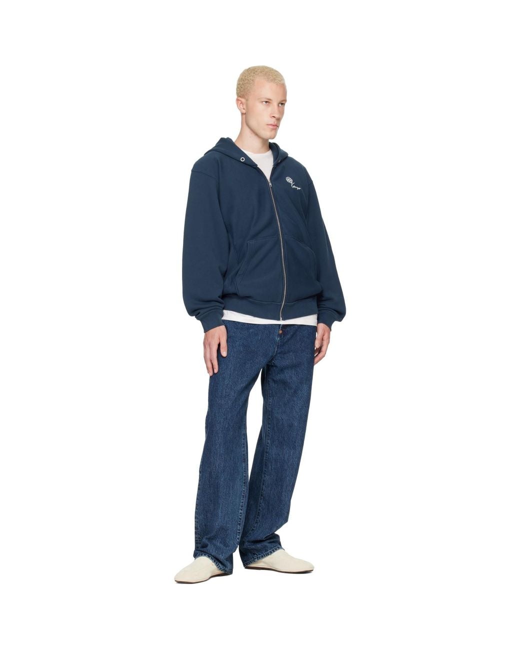 KENZO Blue Paris Signature' Straight Fit Jeans for men