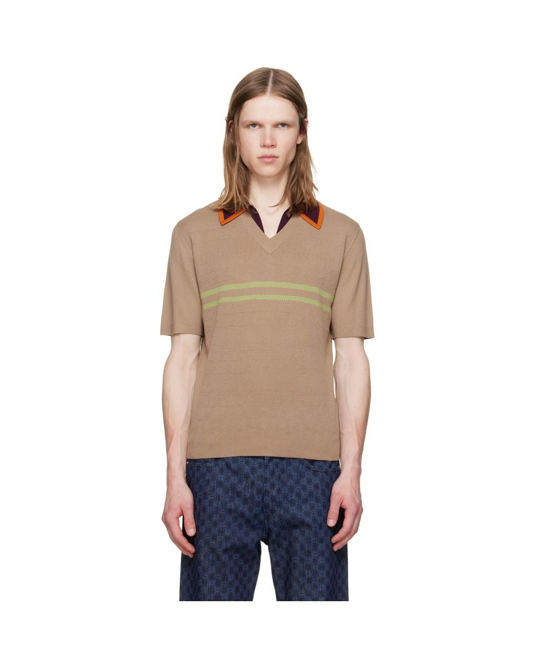 Dries Van Noten Blue Merino Wool Polo for men