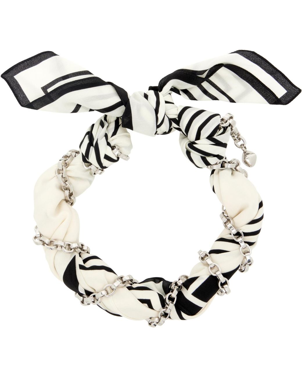 Totême Metallic Silk Scarf Collar Necklace