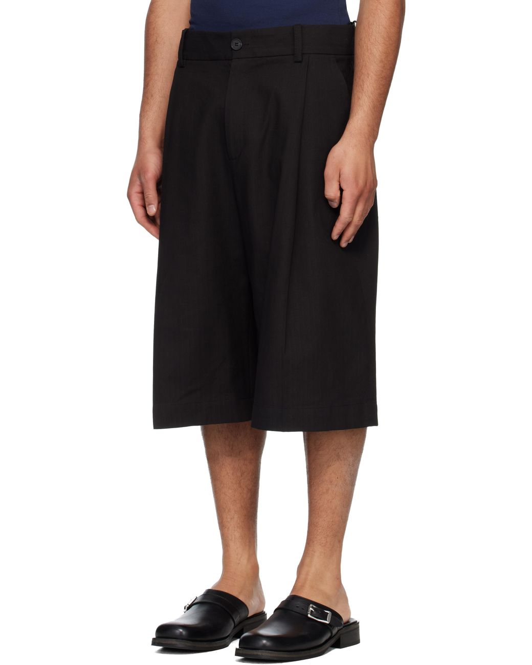 Studio Nicholson Black Fowld Shorts for men