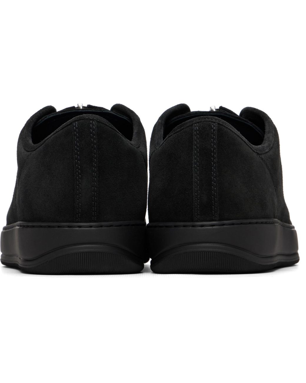 Lanvin Black Dbb1 Suede Zip Sneakers for men