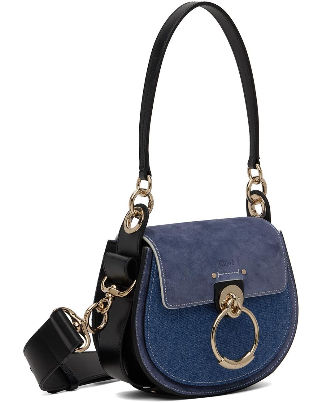 Chloe Small Tess Denim Crossbody Bag in Blue Lyst