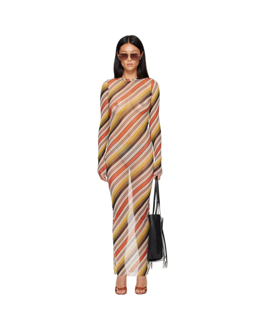 Jean Paul Gaultier Multicolor 'The Retro Stripe' Maxi Dress