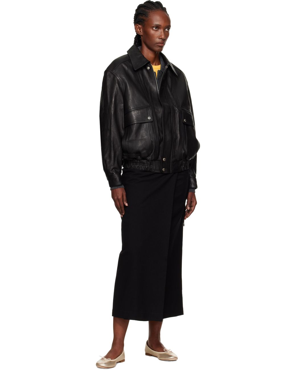 DUNST Black Oversized Vintage Leather Jacket