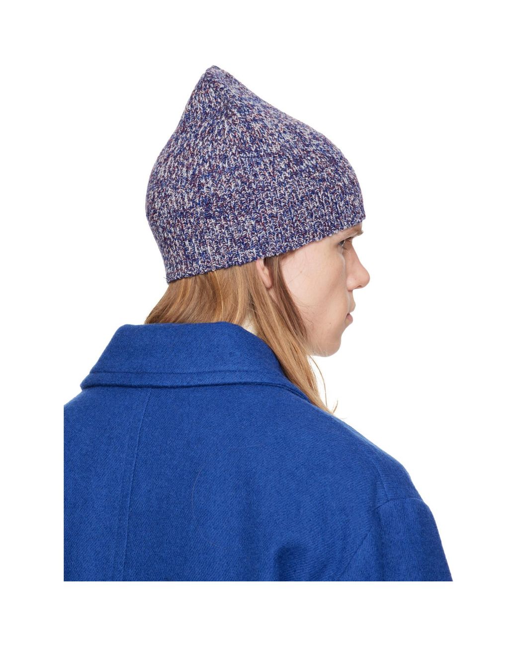 Dries Van Noten Blue Floral Beanie for men