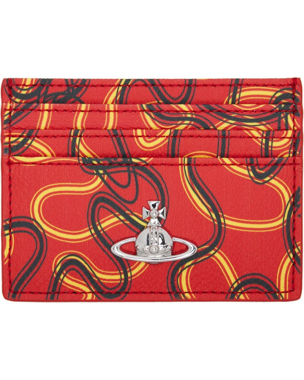 Vivienne Westwood Red Flat Card Holder for men