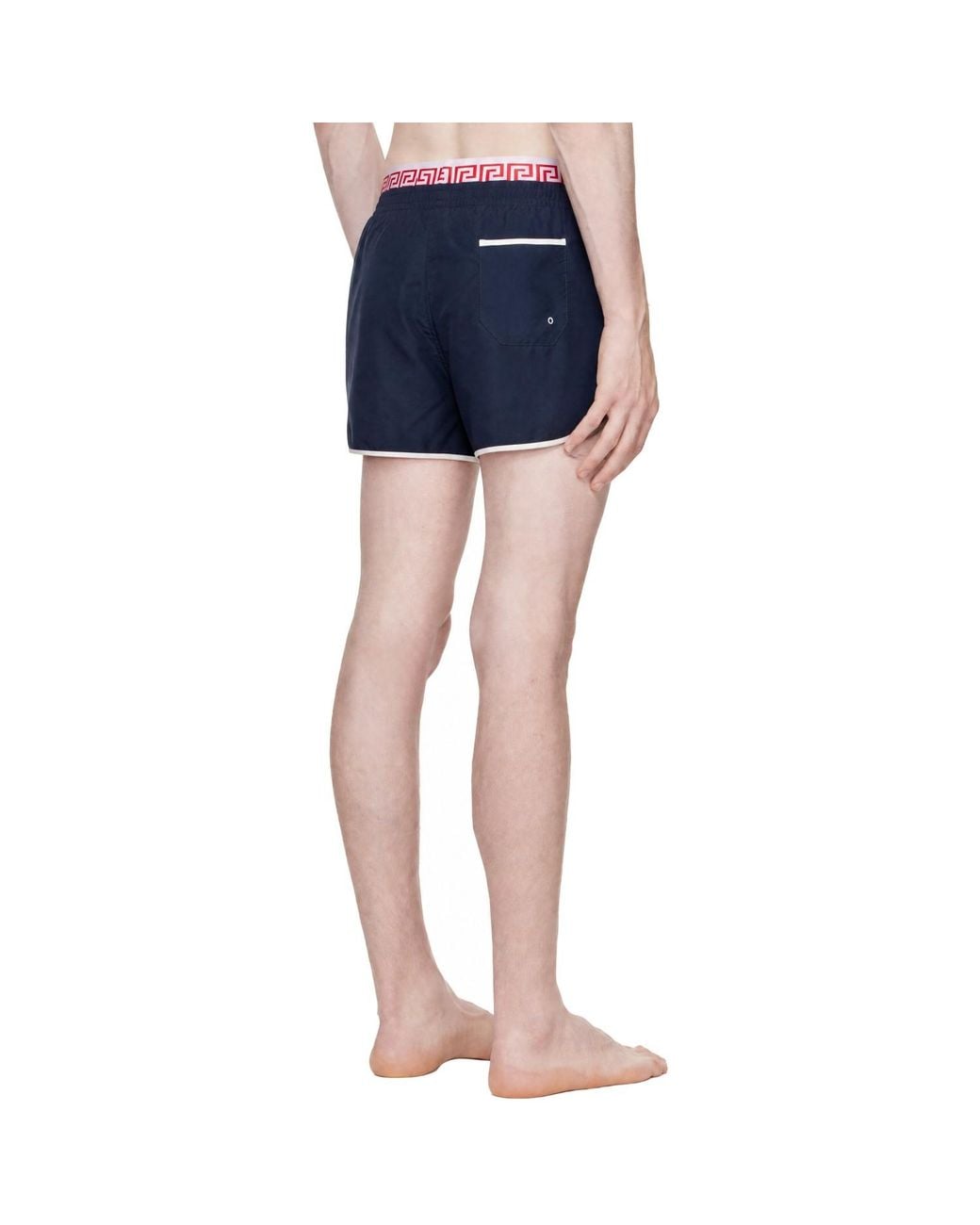 Versace Blue Double Waistband Swim Shorts for men