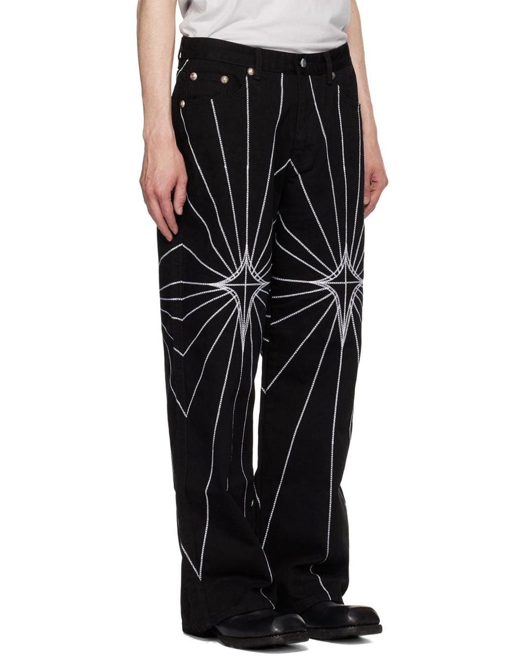 THUG CLUB Chain Stitch Jeans in Black for Men | Lyst