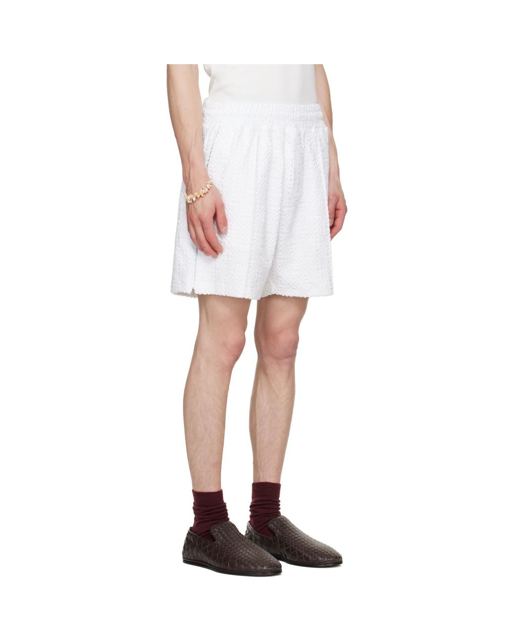 Casablanca White Towelling Shorts for men