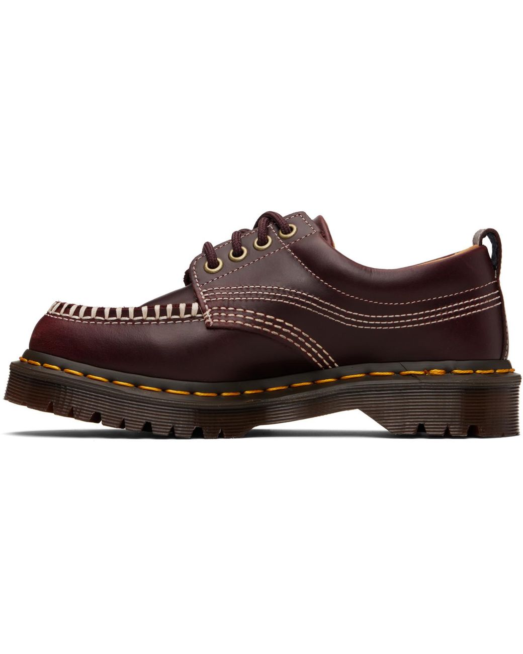 Dr. Martens Black Burgundy Lowell Leather Moc Toe Derbys