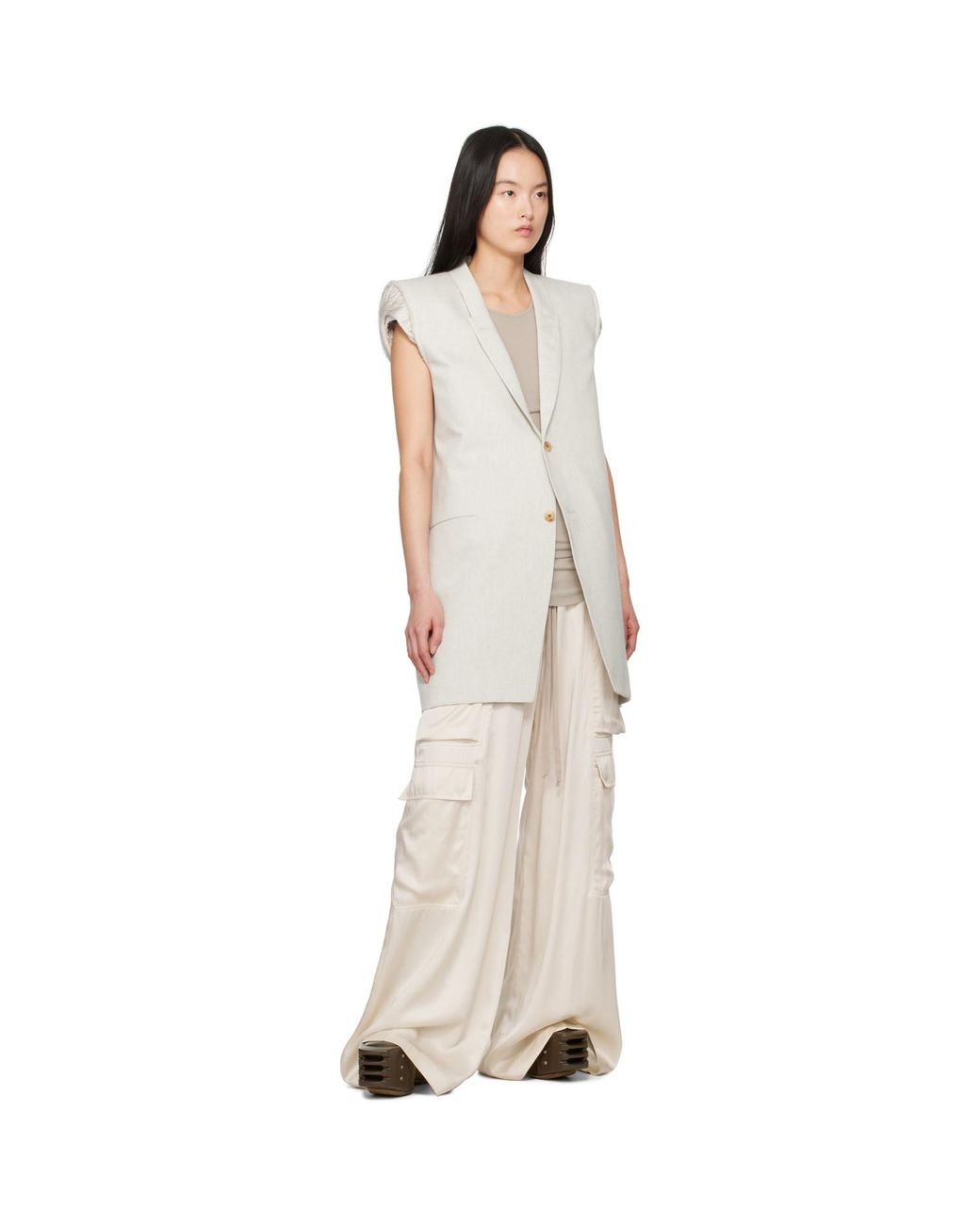 Rick Owens Multicolor Off- Hollywood Dirt Tailored Sl Denim Blazer