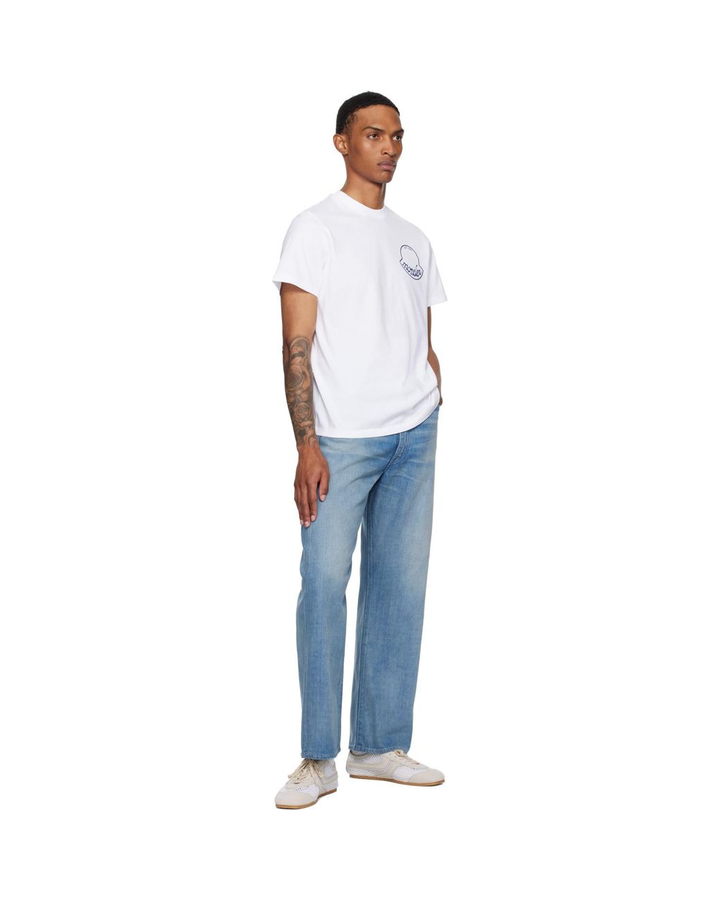 Moncler White Logo Cotton T-Shirt for men