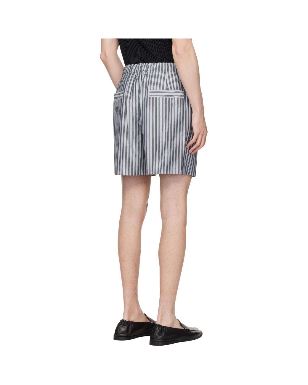 Homme Plissé Issey Miyake Blue Stripe Jersey Shorts for men