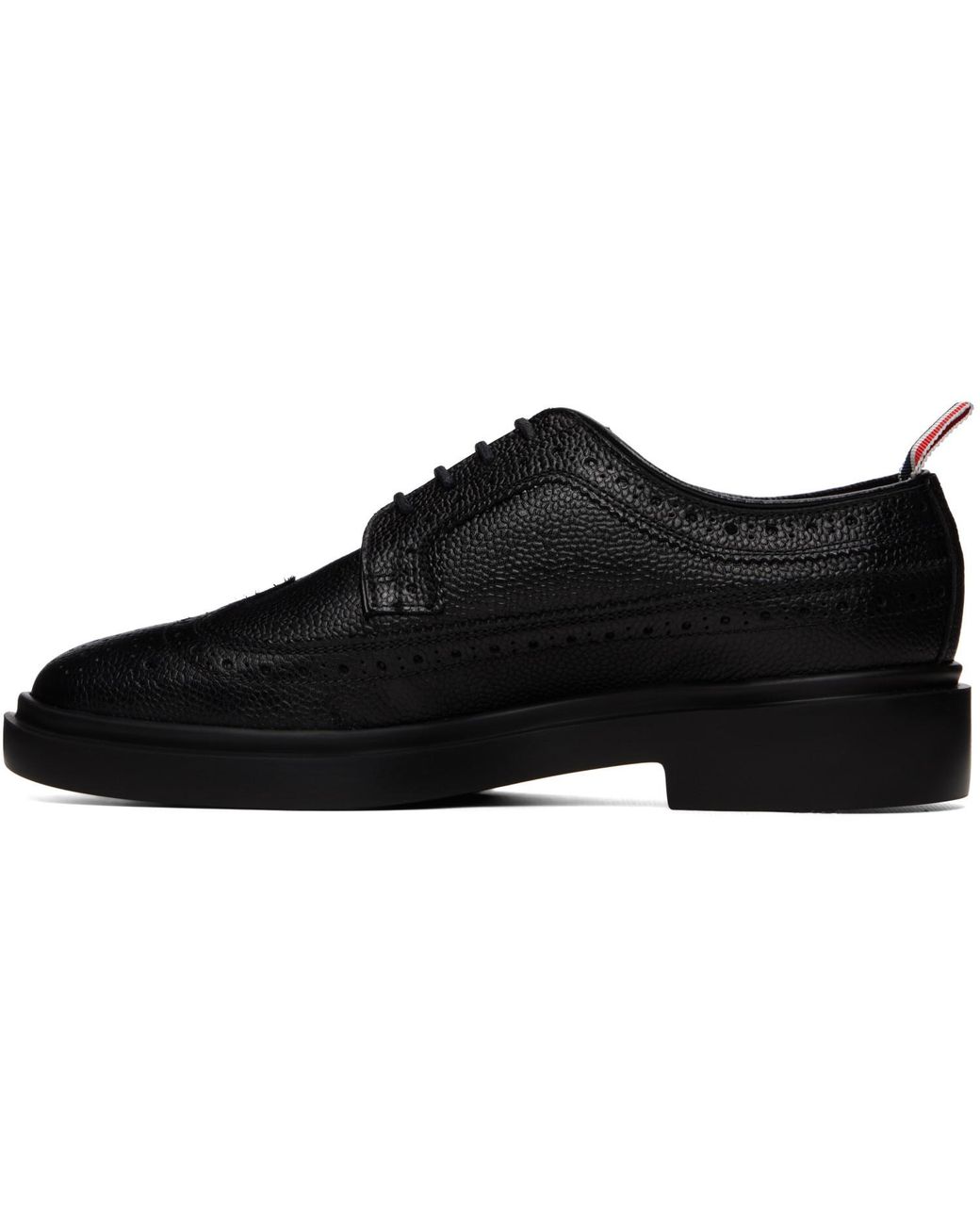 Thom Browne Black Pebble Grain Lightweight Classic Longwing Brogues