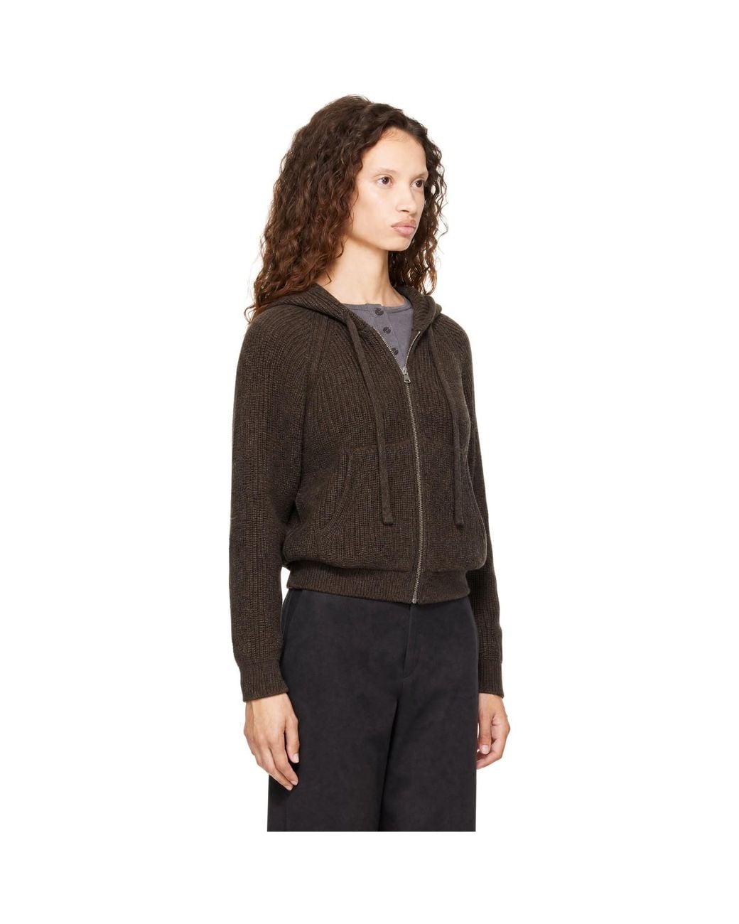 DUNST Black Hooded Knit Cardigan