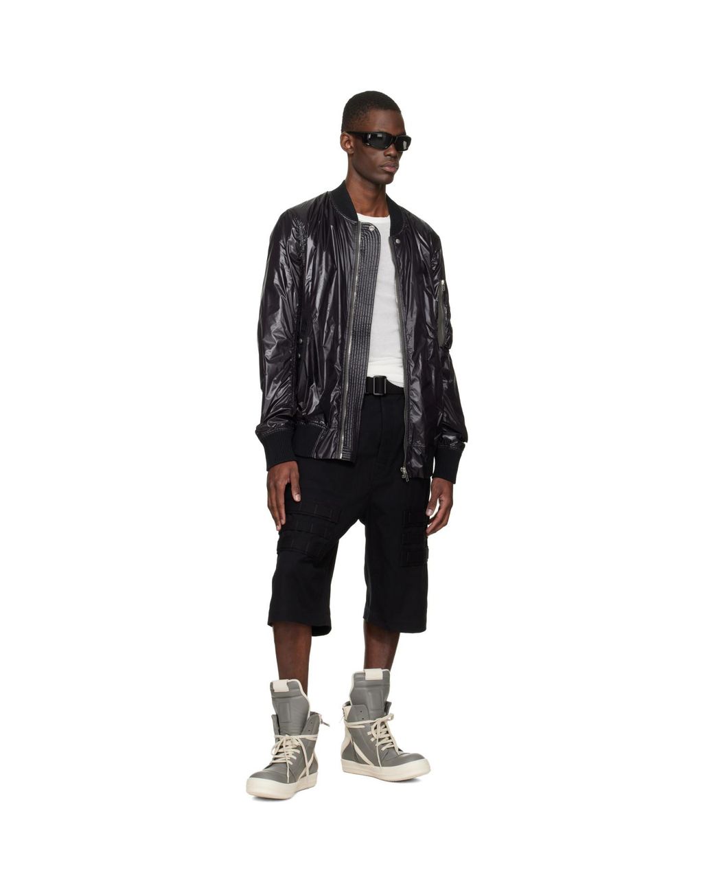 Rick Owens Gray Temple Geobasket Sneakers for men