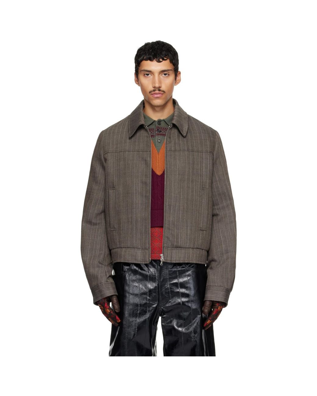 Dries Van Noten Brown Wool Jacket for men