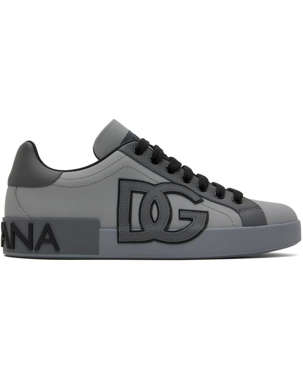 Dolce Gabbana Dolce gabbana Gray Portofino Sneakers in Black for Men Lyst Canada