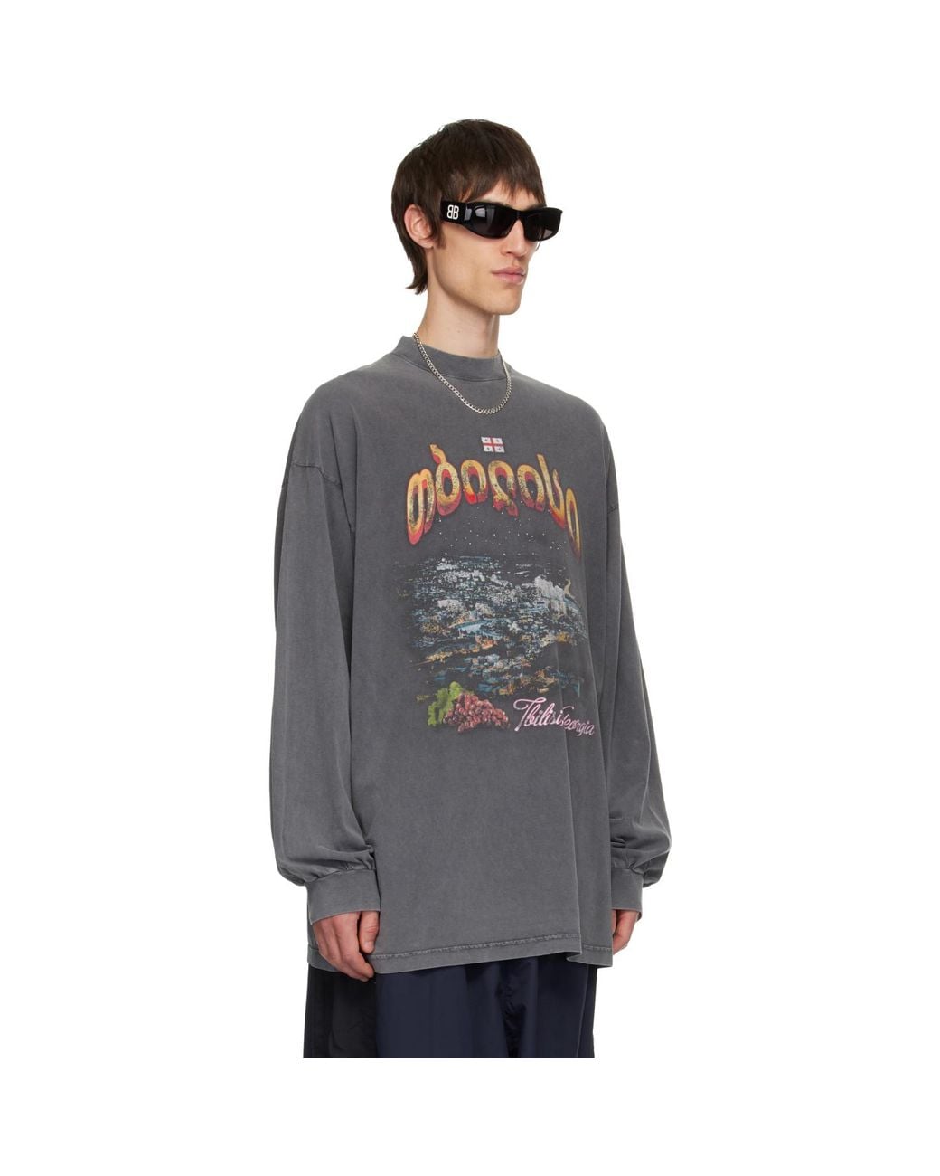 Balenciaga Multicolor Tblisi Long Sleeve T-Shirt for men