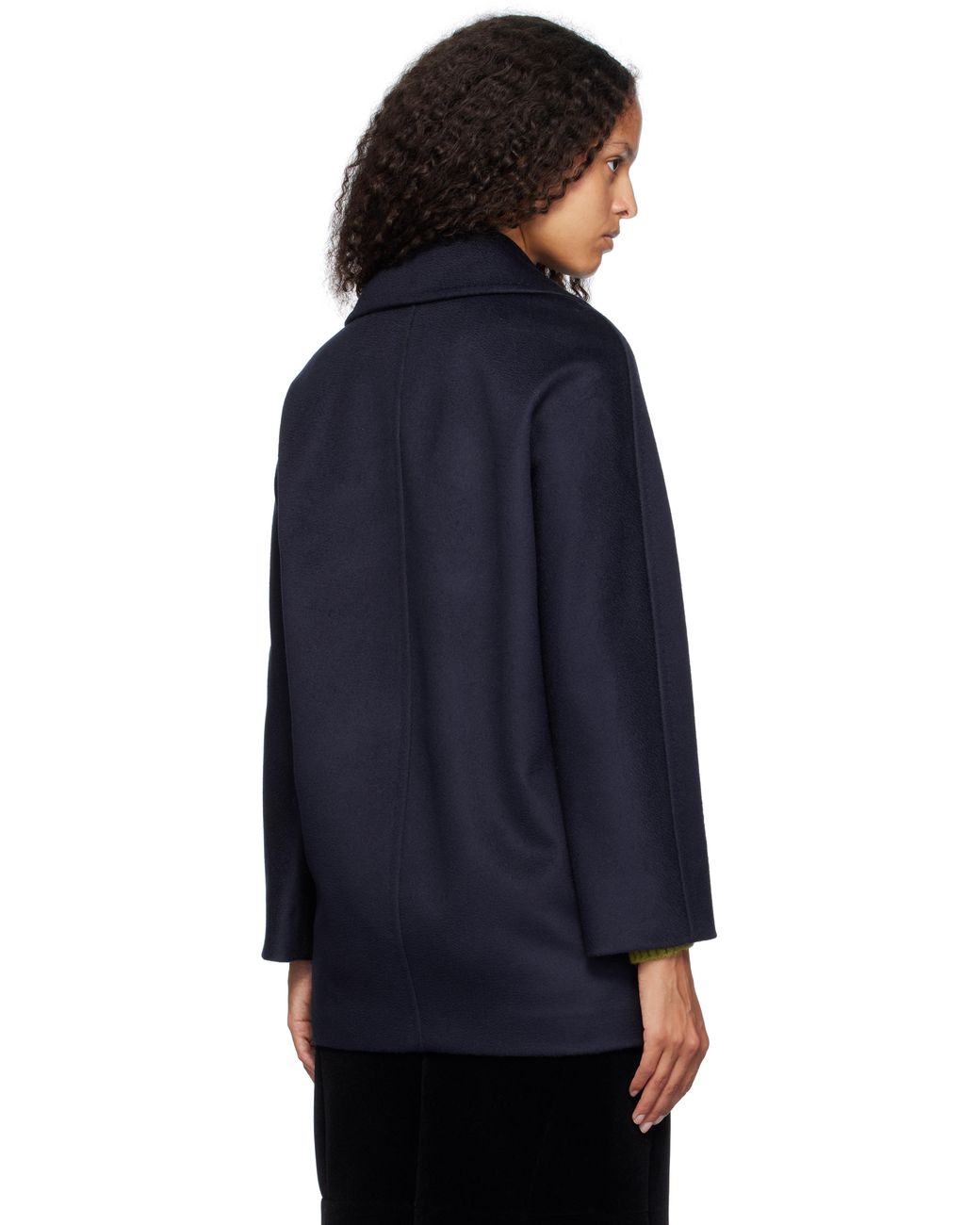 【関税込み】Max Mara ブラック Kent ショート ピーコート max-mara-010-Navy-Kent-Short-
