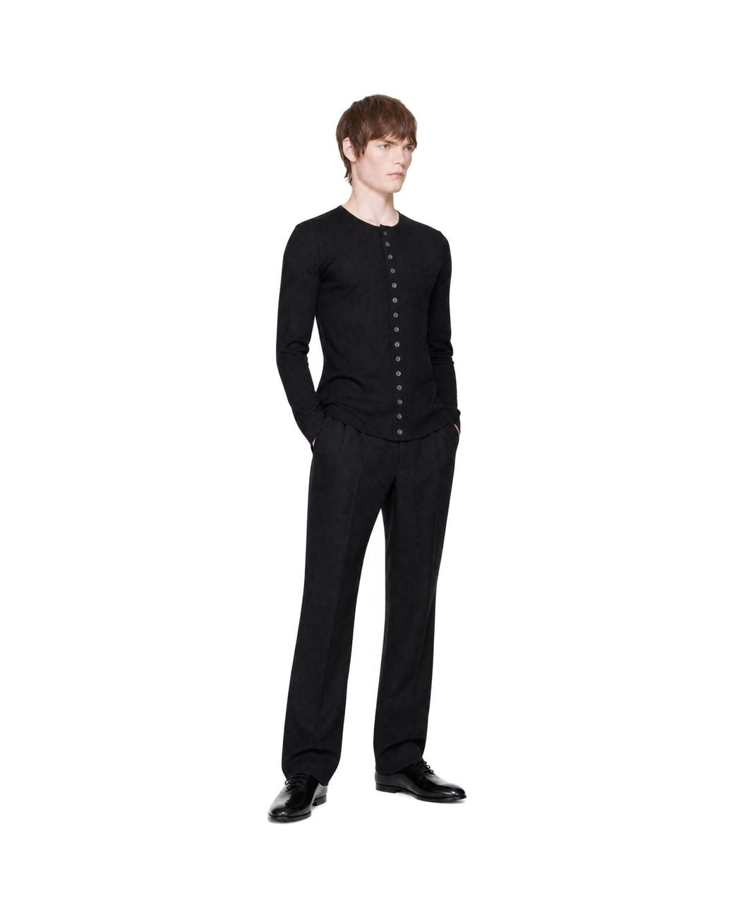 Dries Van Noten Black Fitted Jersey Cardigan for men