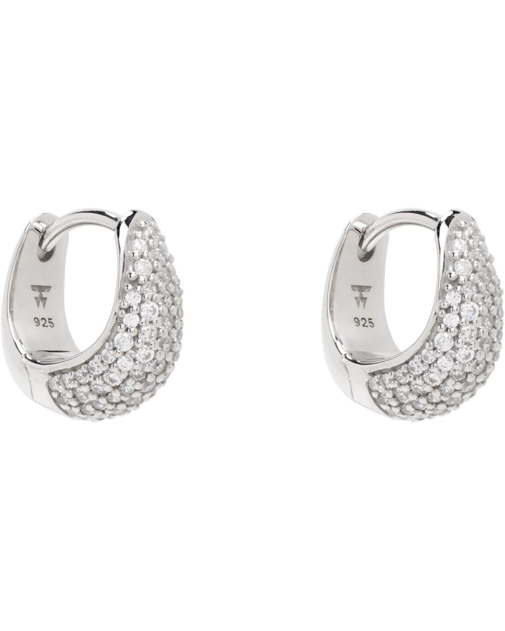 Tom Wood Metallic Ice Huggies Pave Earrings for men