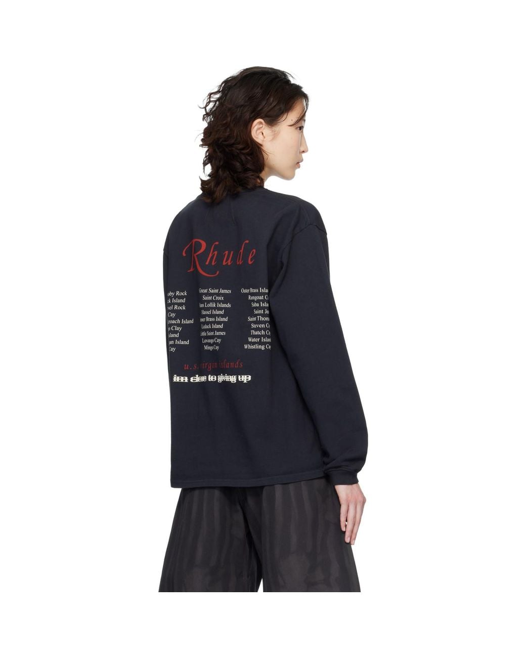 Rhude Blue Usvi Regatta Tour Ls T-Shirt